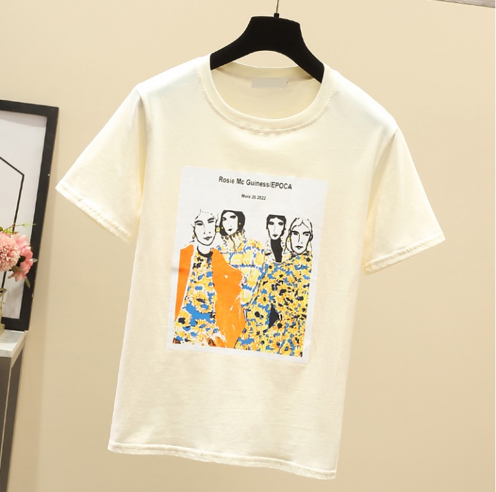 Loose cartoon tops thin T-shirt for women