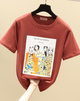Loose cartoon tops thin T-shirt for women