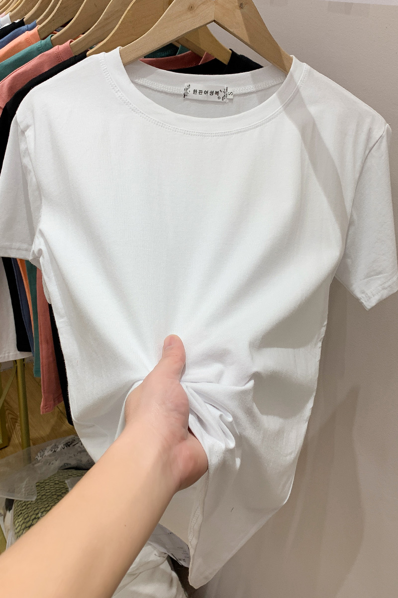 Korean style loose tops summer pure T-shirt for women