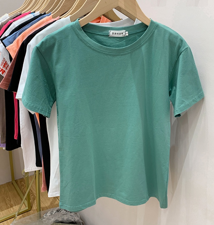Korean style loose tops summer pure T-shirt for women