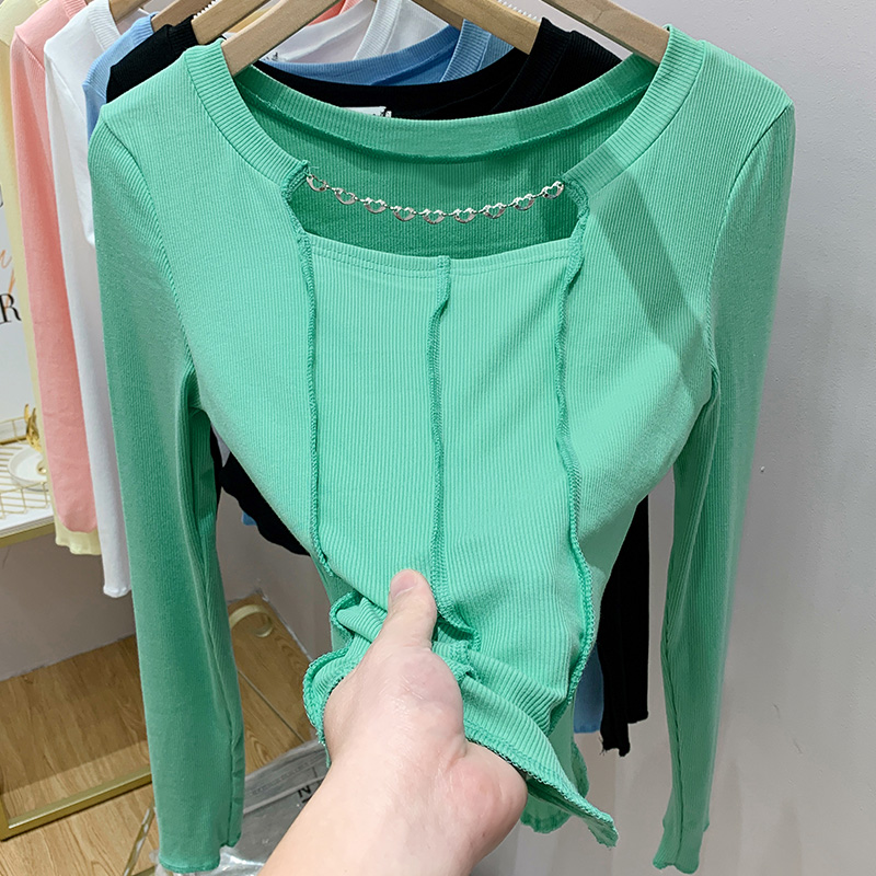 Spring slim bottoming shirt spicegirl T-shirt for women