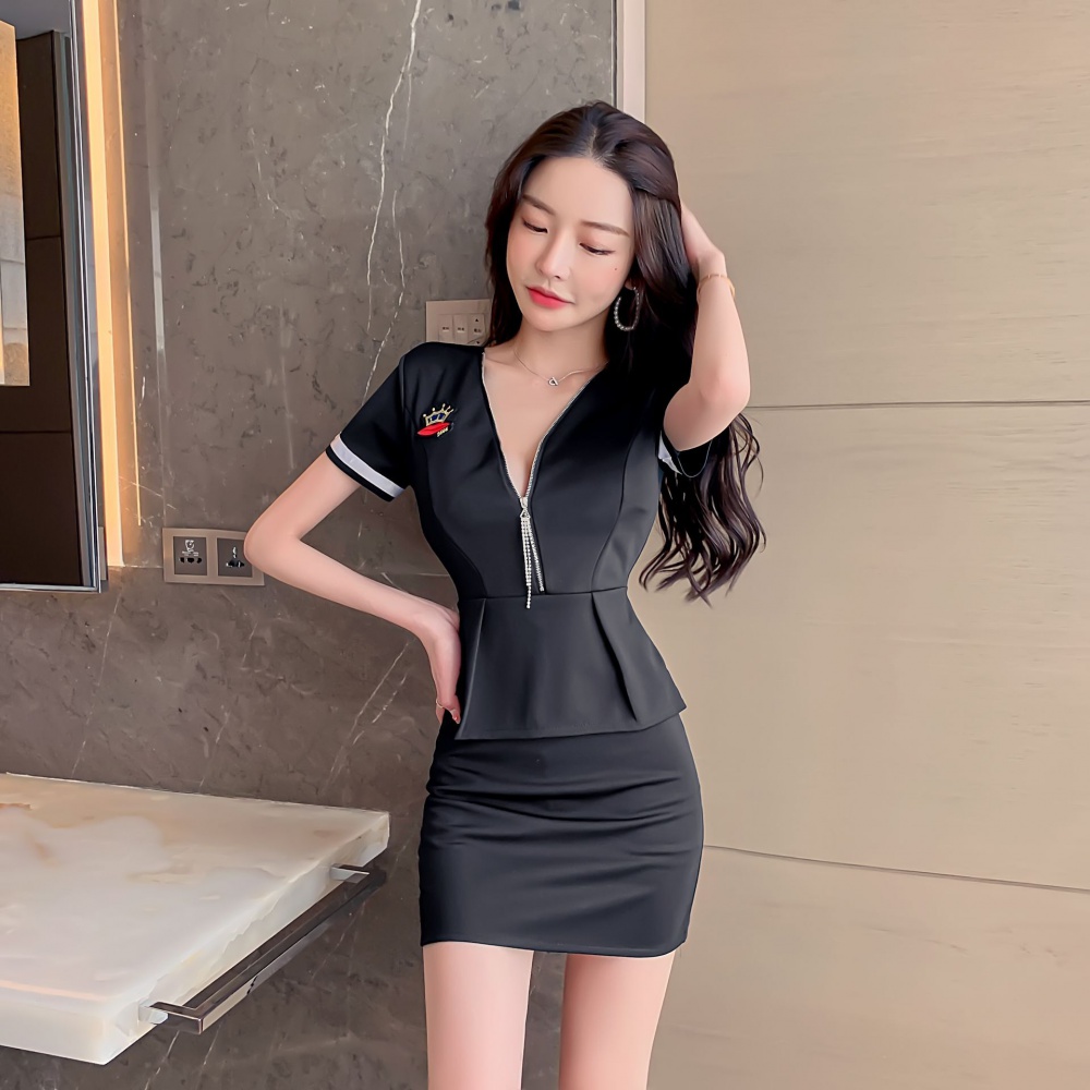 Western style Pseudo-two profession summer dress