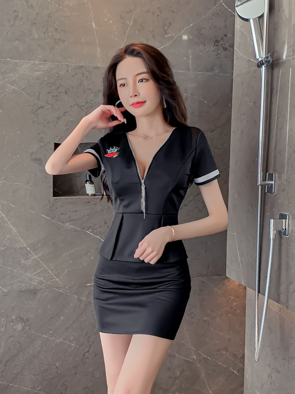 Western style Pseudo-two profession summer dress