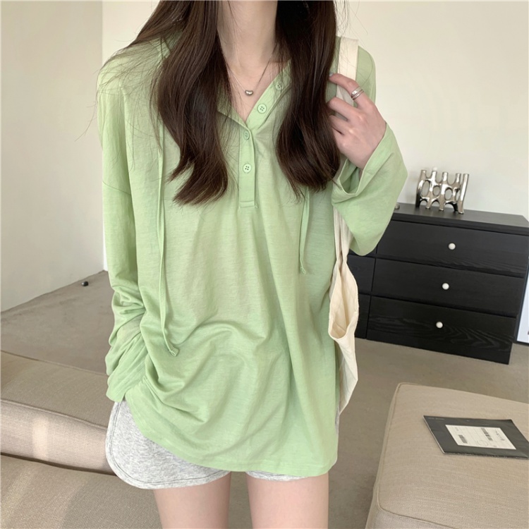 Hooded Korean style loose spring and summer smock