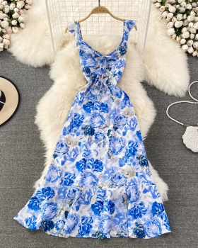 Blue and white porcelain strap dress fashion dress