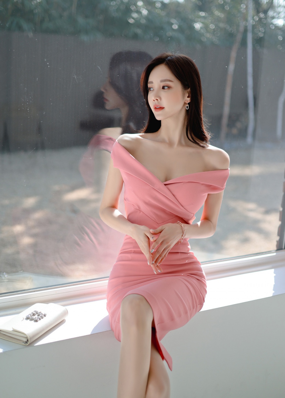Korean style spring and summer dress V-neck T-back for women