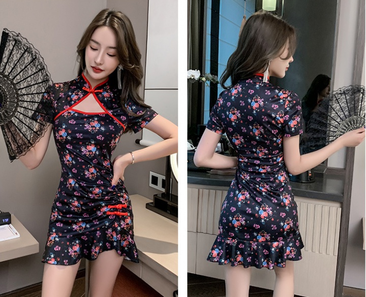 Low-cut night show dress overalls sexy cheongsam for women