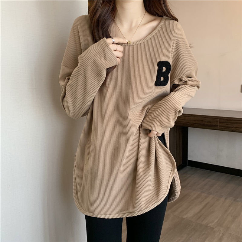 Letters all-match bottoming shirt loose tops for women
