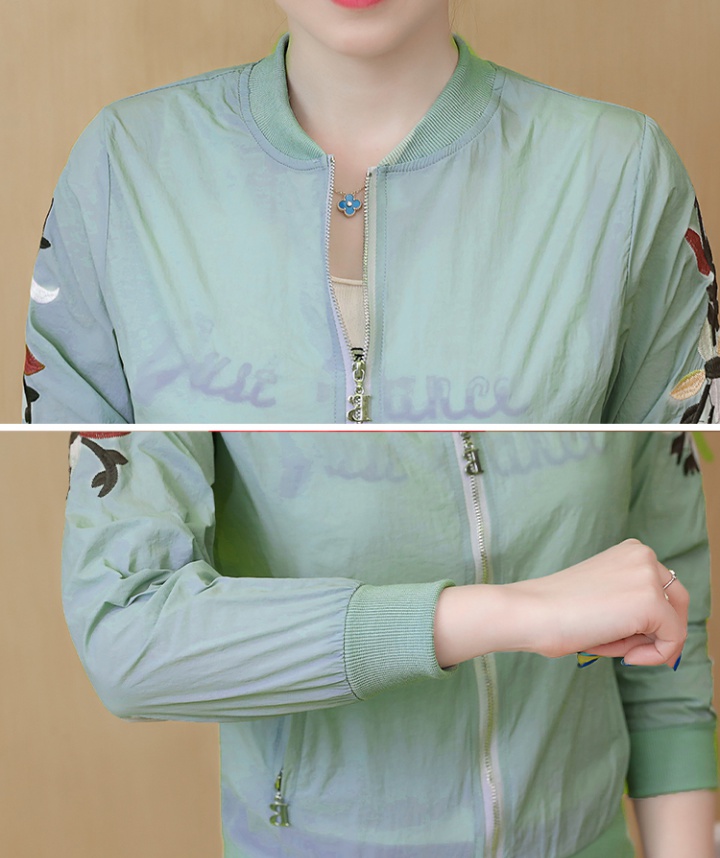 Baseball stand collar sun shirt Korean style coat for women