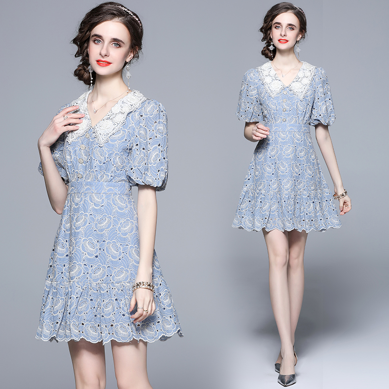 Hollow slim France style dress for women