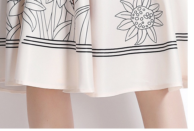 Big skirt printing strap dress summer dress