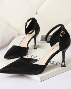 Pointed high-heeled shoes low sandals for women