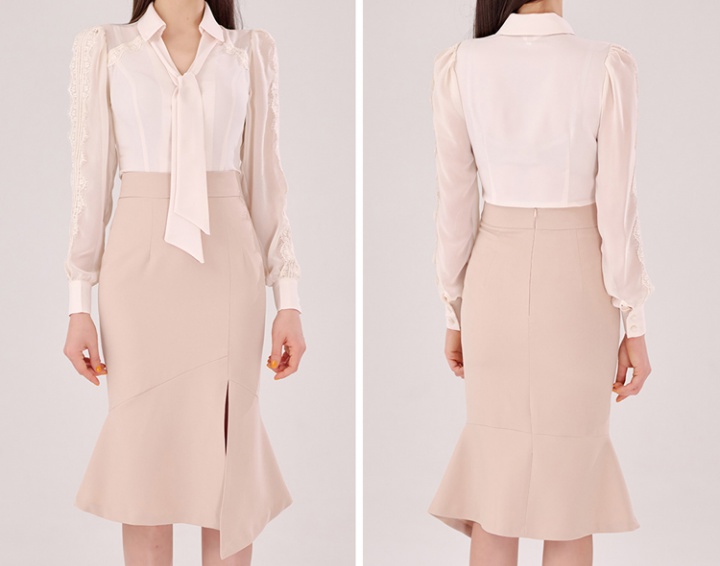 Spring profession skirt lace shirt 2pcs set for women