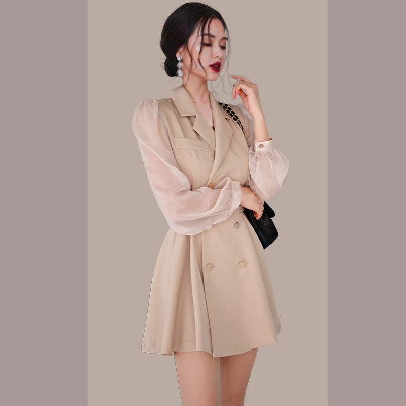 Double-breasted business suit temperament dress