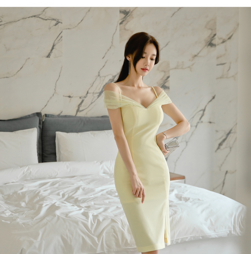 Slim summer sexy Korean style strapless dress