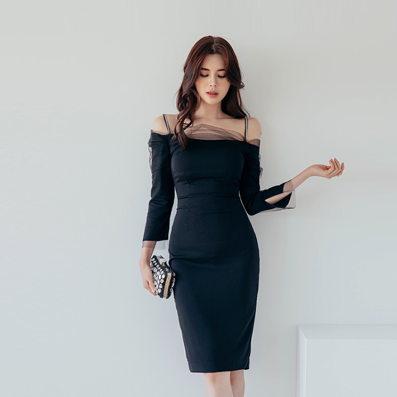 Sexy package hip spring Korean style sling fashion dress