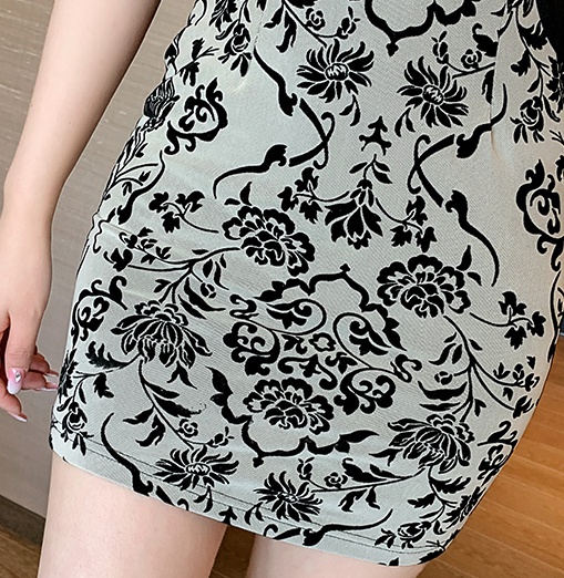 Spring and autumn slim dress retro sexy cheongsam for women