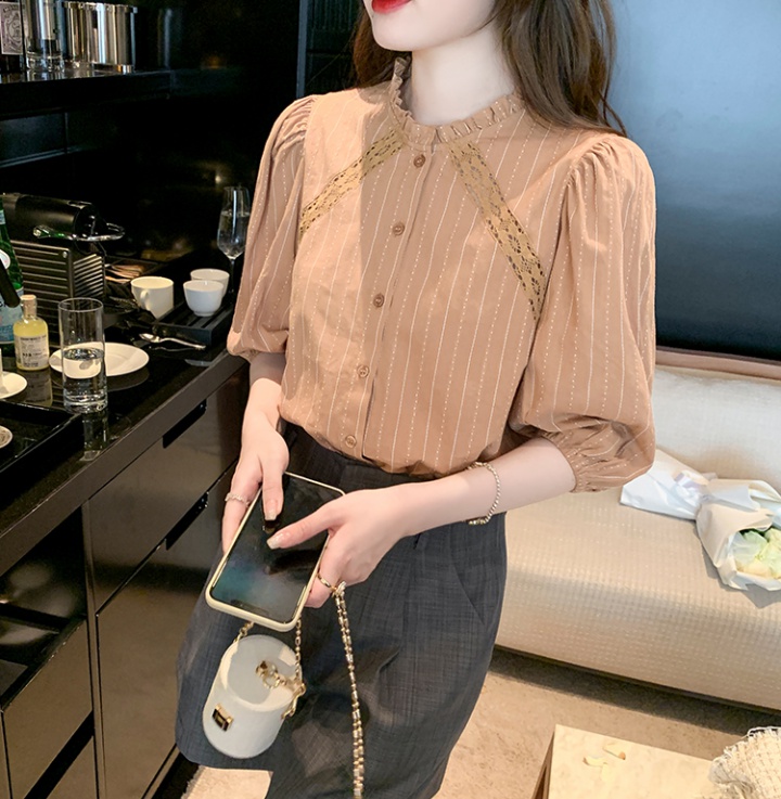 Splice summer tops lotus leaf edges temperament shirt