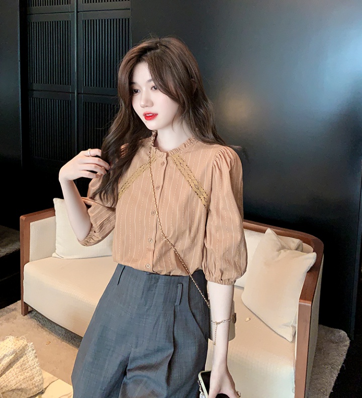 Splice summer tops lotus leaf edges temperament shirt