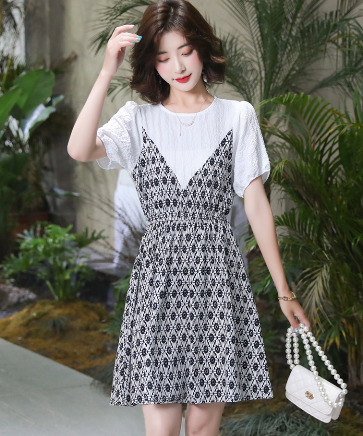 Summer thin temperament chiffon floral spring dress