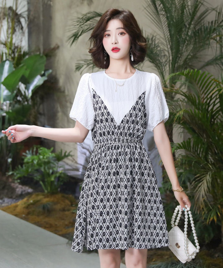 Summer thin temperament chiffon floral spring dress