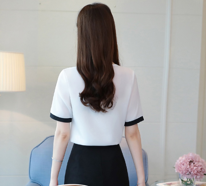 V-neck chiffon shirt Korean style small shirt for women