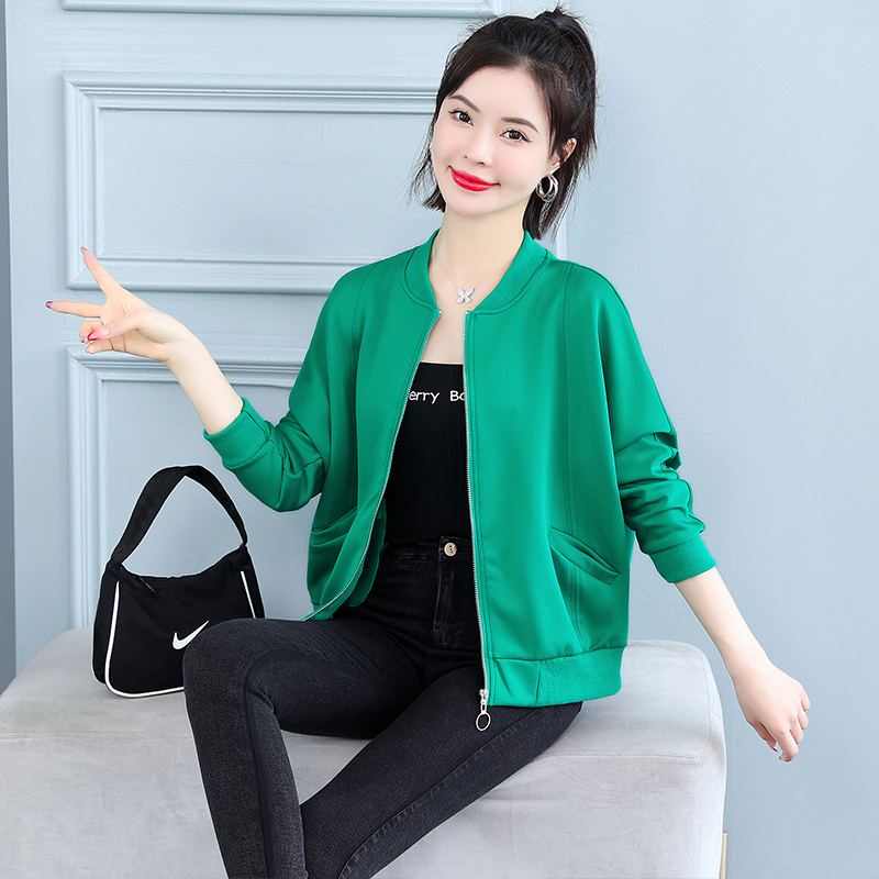 Casual loose all-match tops hooded spring and autumn jacket