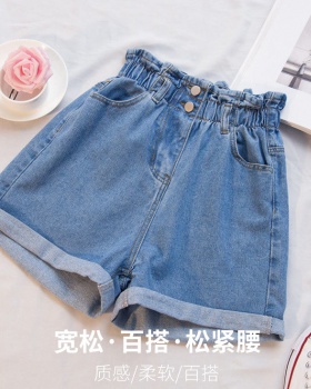 Fat sister summer short jeans elastic waist shorts