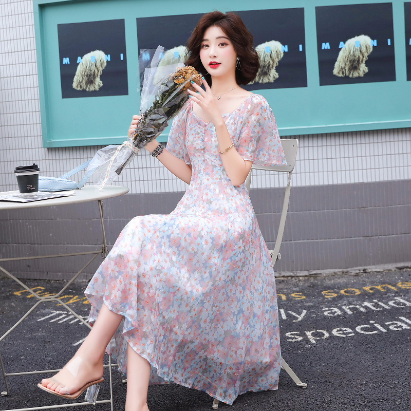 Slim summer ladies lady chiffon dress for women