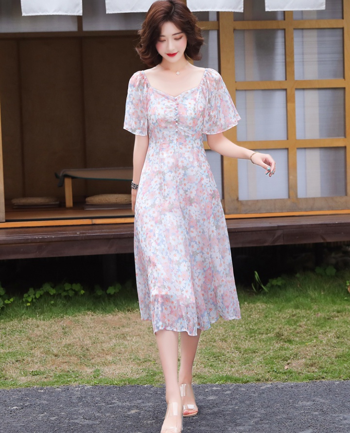 Slim summer ladies lady chiffon dress for women