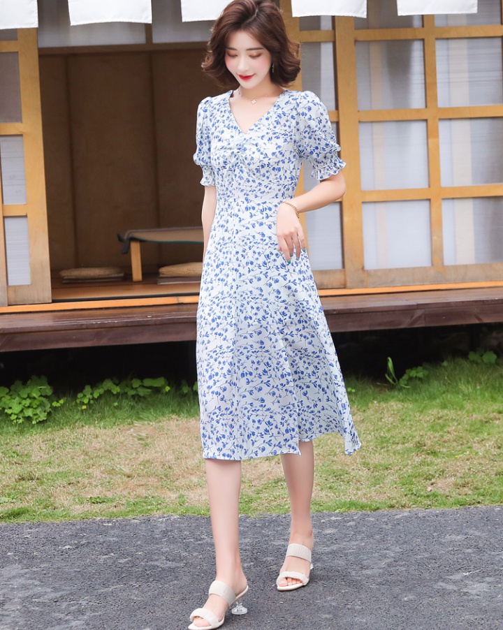 Thin France style long dress large yard dress for women