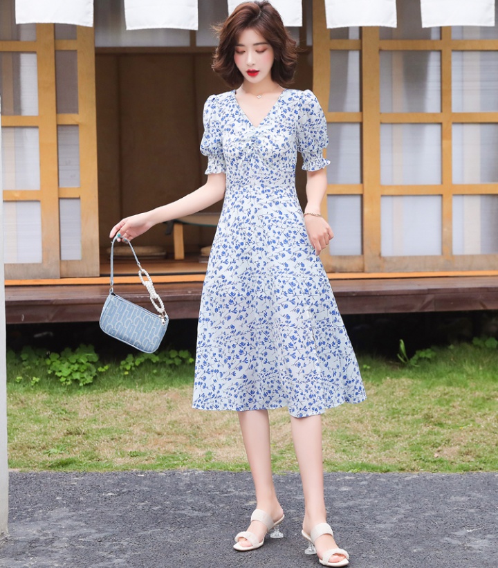 Thin France style long dress large yard dress for women