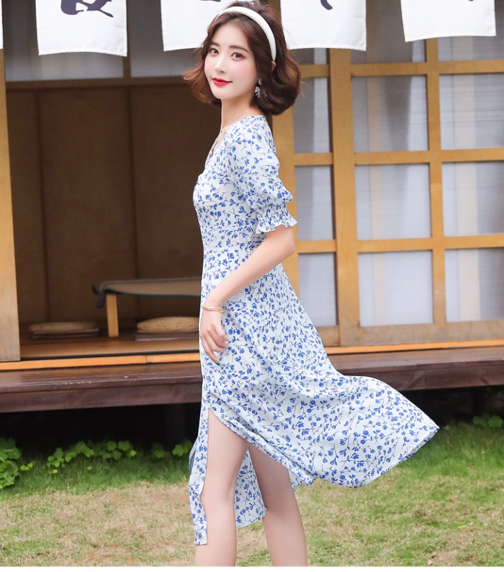 Thin France style long dress large yard dress for women