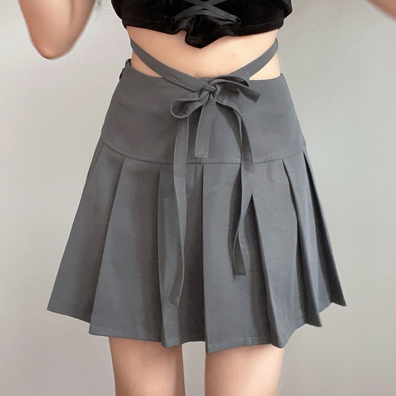 Alice hip pleated skirt embroidery short skirt