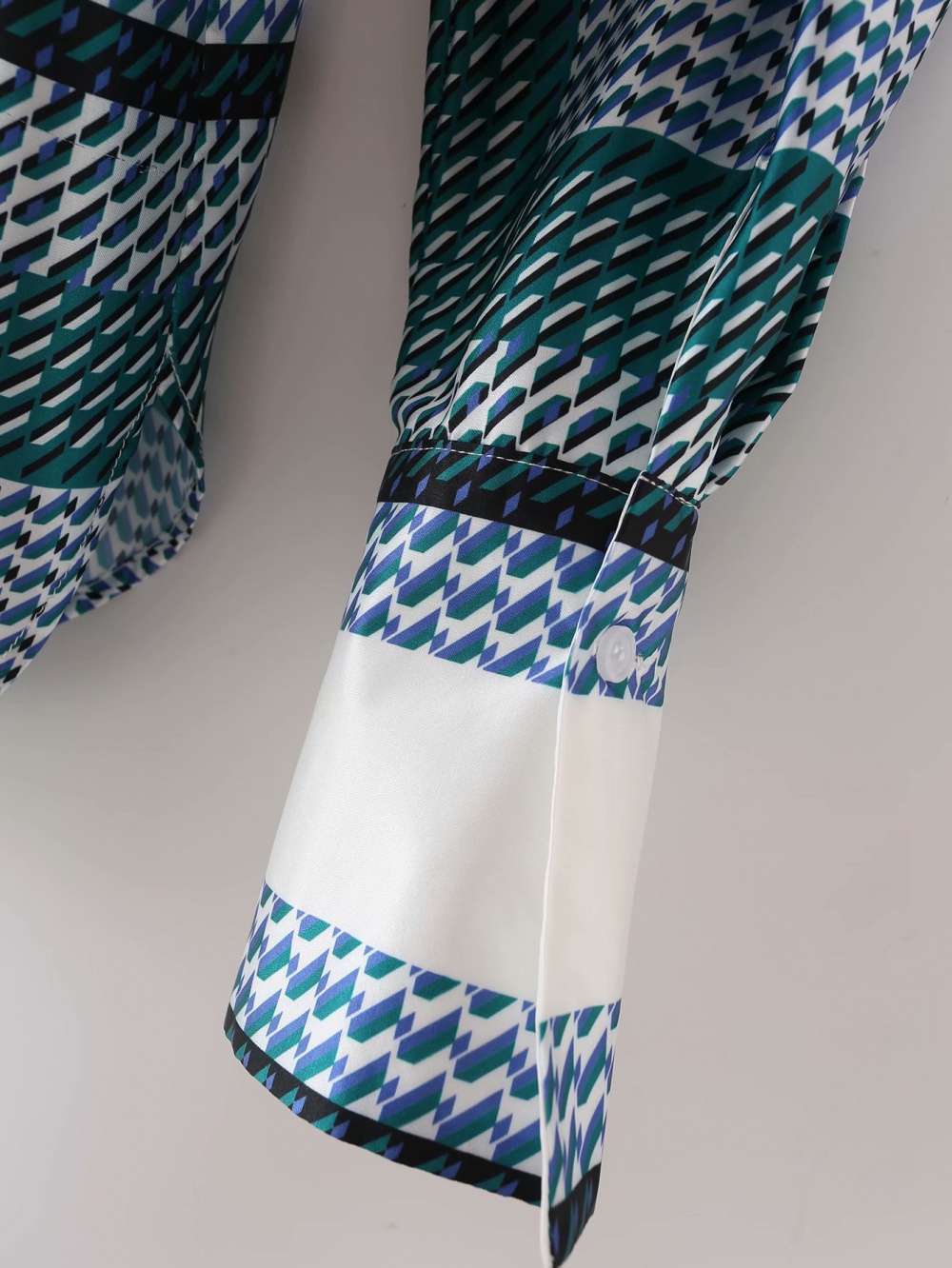 European style geometry cardigan long sleeve printing shirt