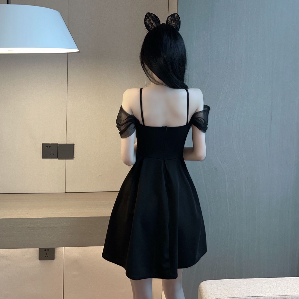 Low-cut nightclub sexy big skirt slim dress