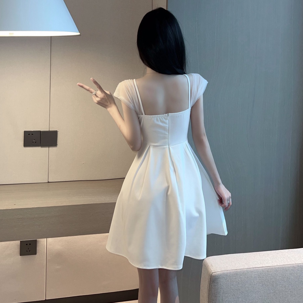 Low-cut nightclub sexy big skirt slim dress