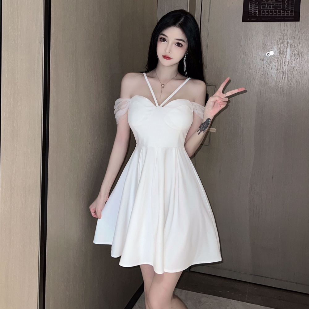 Low-cut nightclub sexy big skirt slim dress