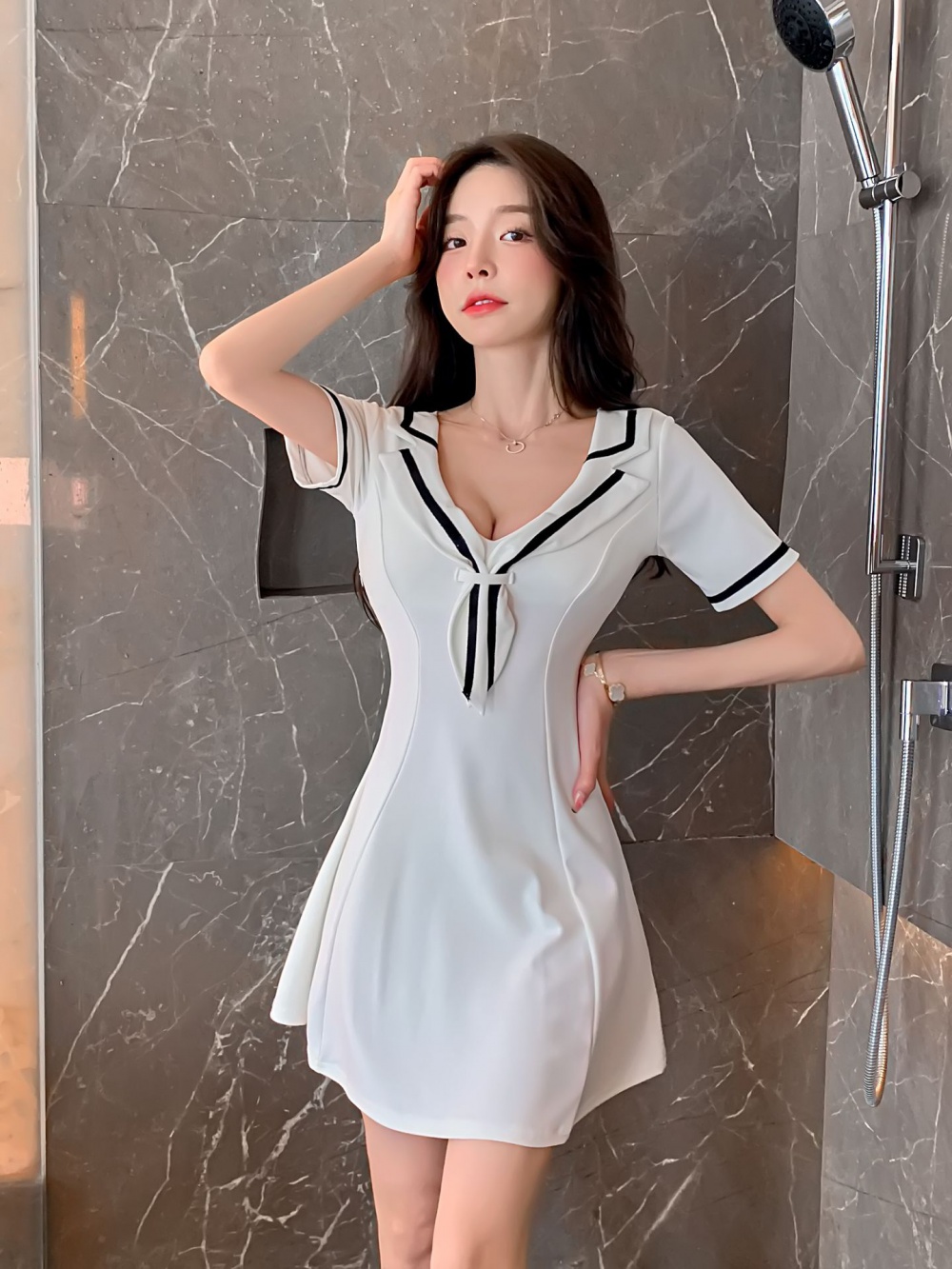 Sexy overalls night show slim massage dress