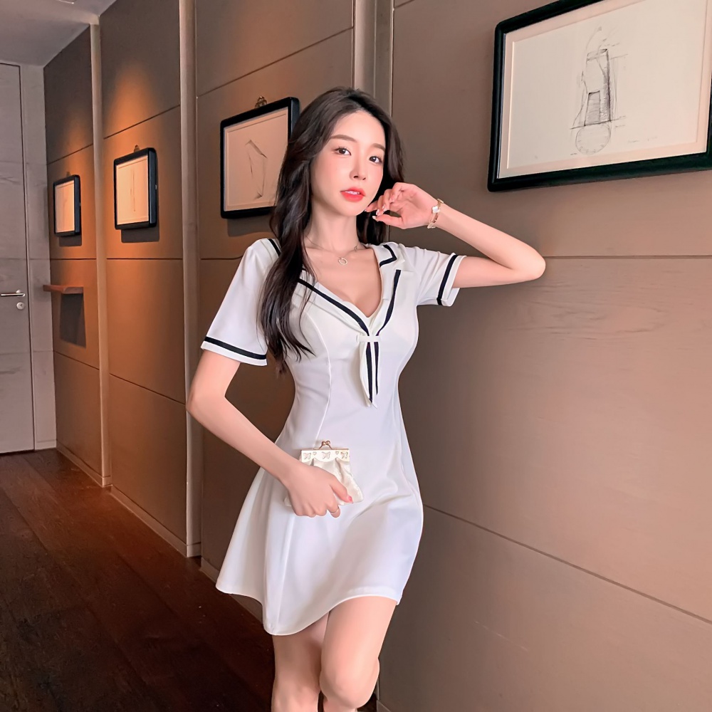 Sexy overalls night show slim massage dress