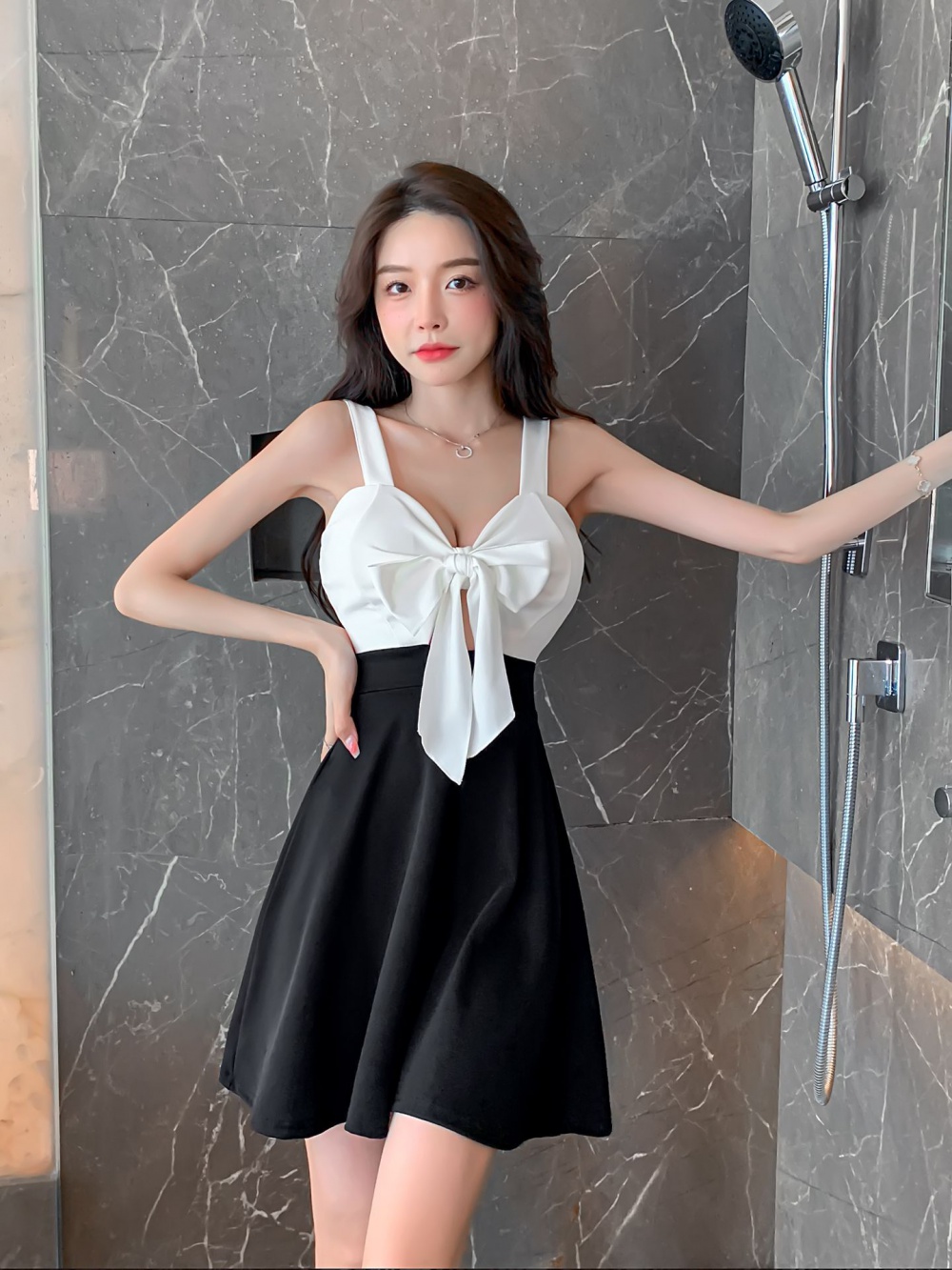 Maiden slim sweet temperament summer bow dress