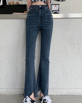 Micro speaker high waist stretch pants fat slim jeans for women