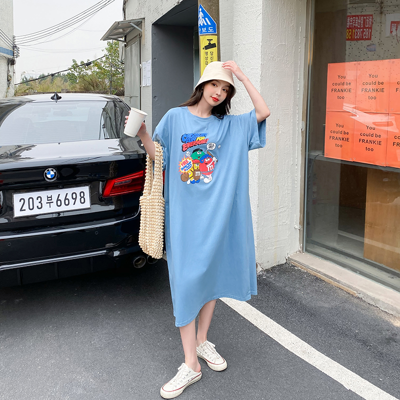 Fat Casual loose cartoon slim Korean style T-shirt