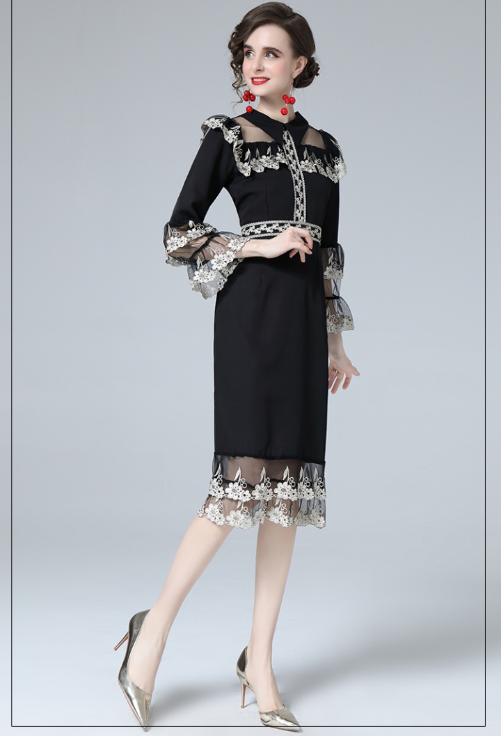 Retro court style slim lace dress for women