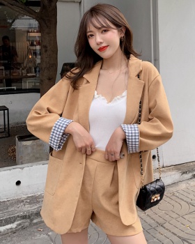 Pure short Korean style business suit 2pcs set for women