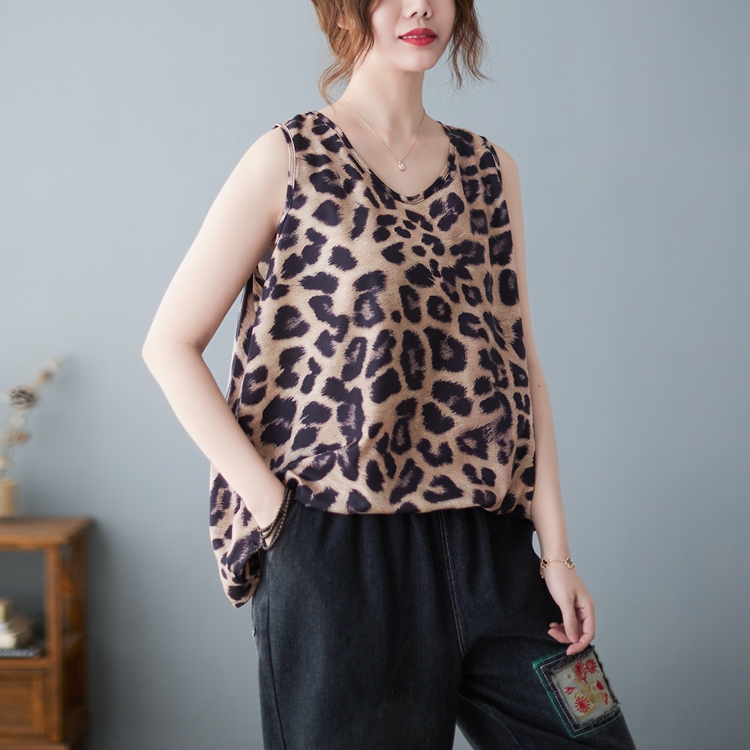 Colors Casual cool vest sling leopard art T-shirt