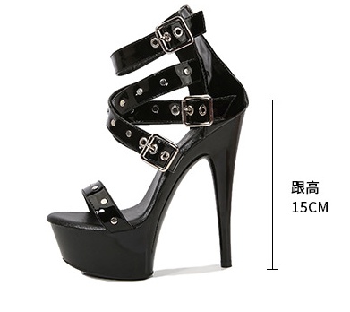 Rome fine-root sandals rivet high-heeled platform