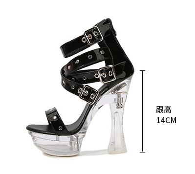 Transparent high-heeled platform rome summer sandals