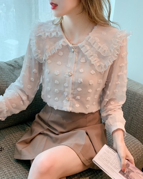 Doll collar Western style tops spring long sleeve shirt