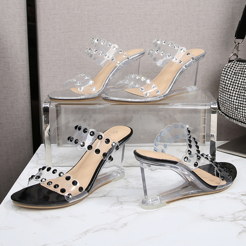 Rhinestone sandals crystal high-heeled shoes for women